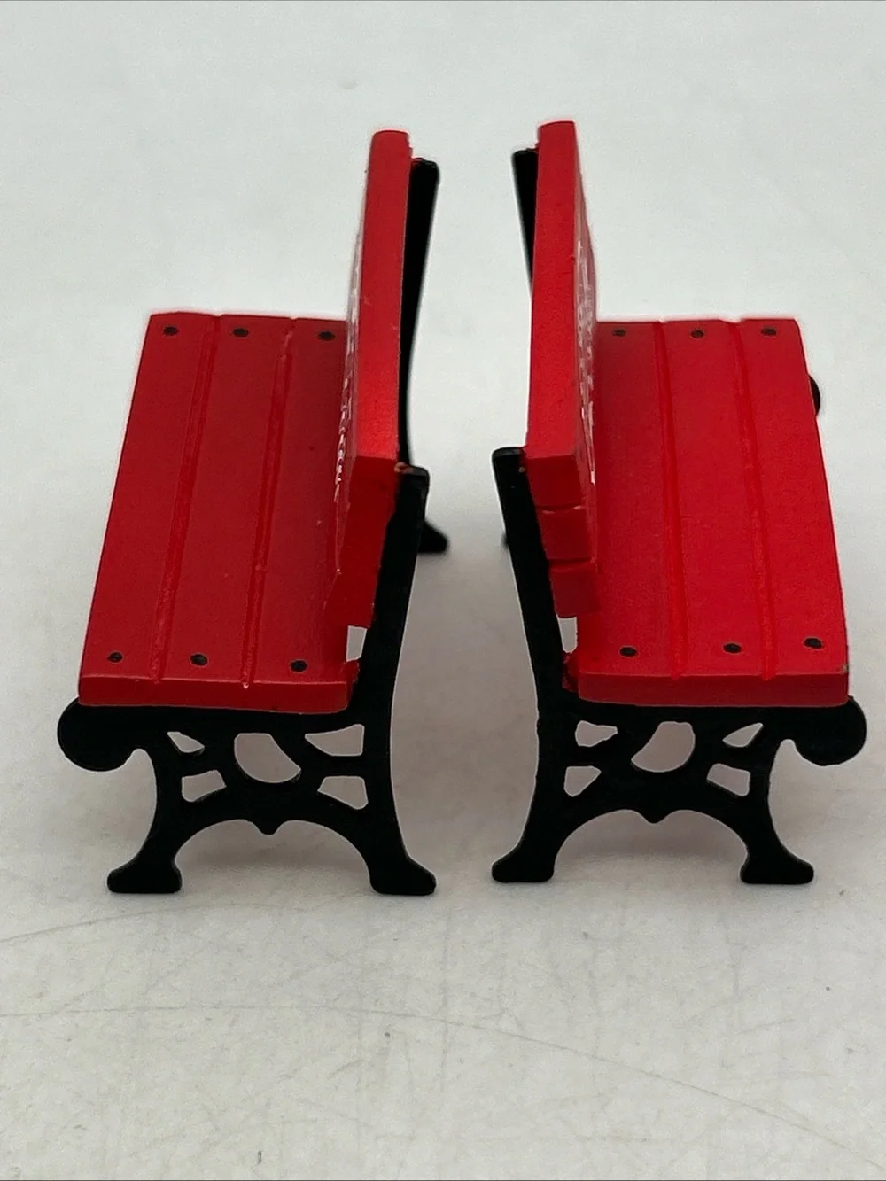 1993 Coca-Cola Town Square Accessories Vintage Park Bench 1-1/2x2” Snow Scene